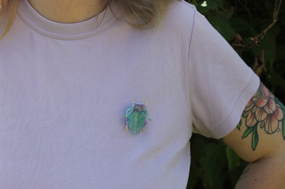 Broche scarabée "Mermaid wave"