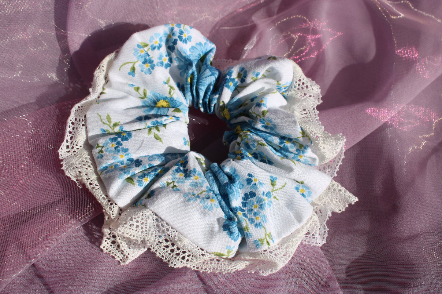 Chouchou froufrou bleu