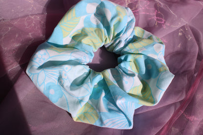 Chouchou fleur vert bleu