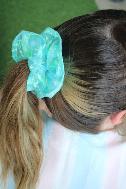 Chouchou pom-pom et paillette