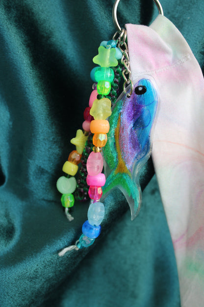 Porte-clés ' poisson arc en ciel"