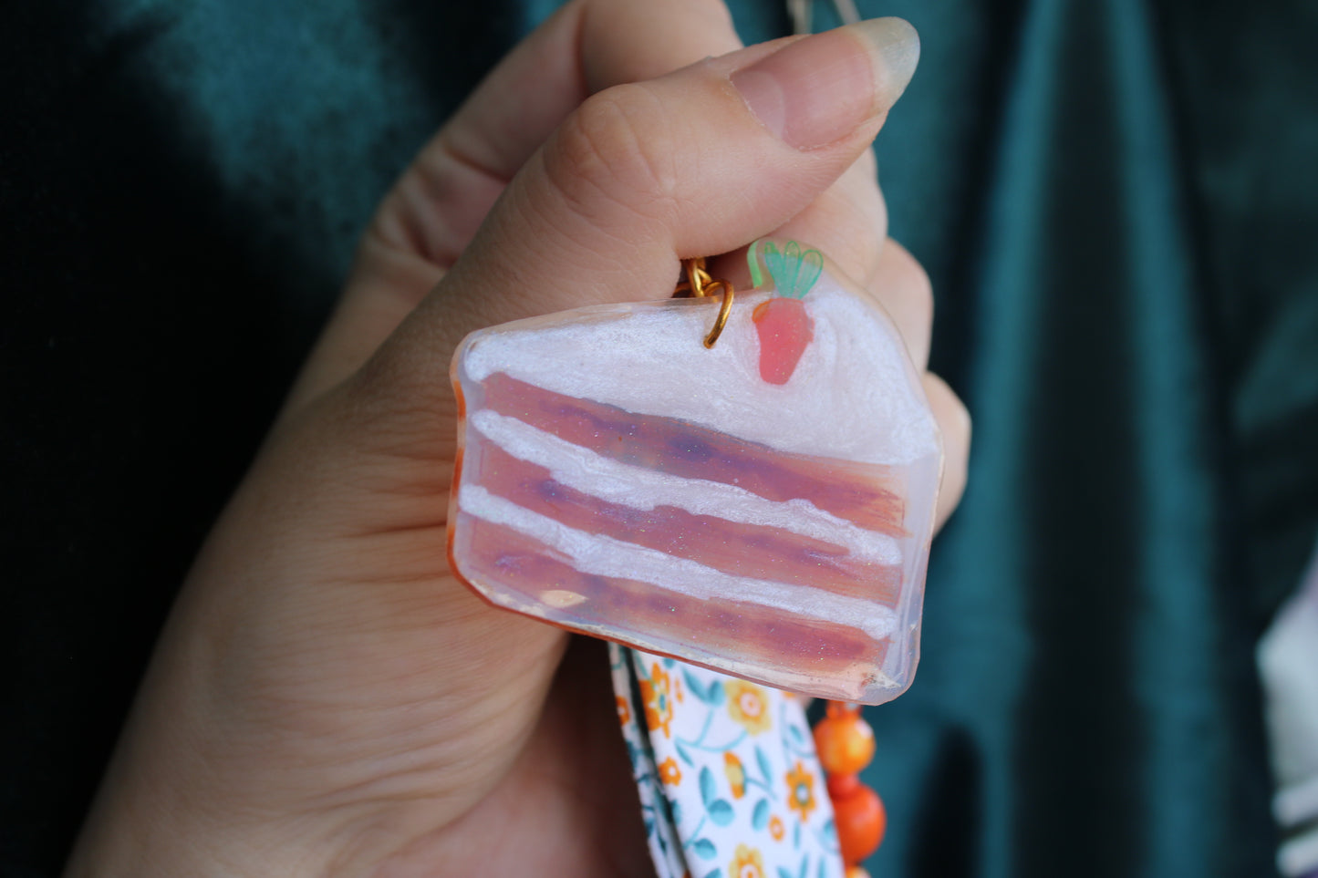 Porte-clés " carrot cake"