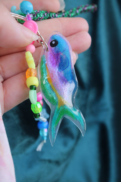 Porte-clés ' poisson arc en ciel"