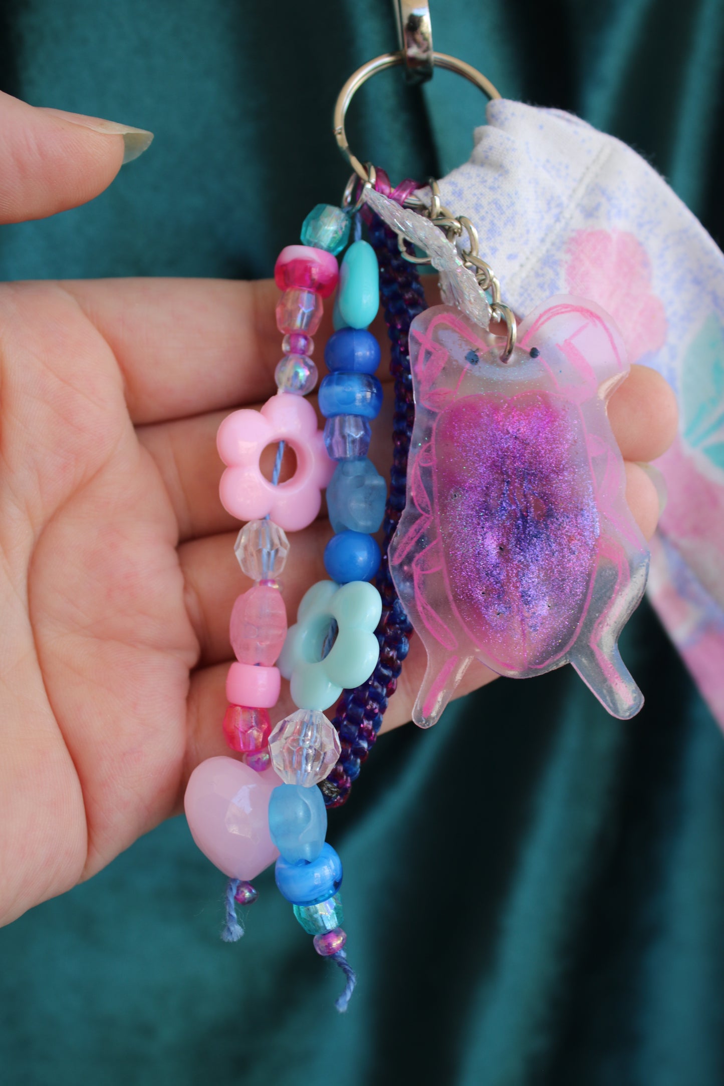 Porte-clés "scarabée violet"