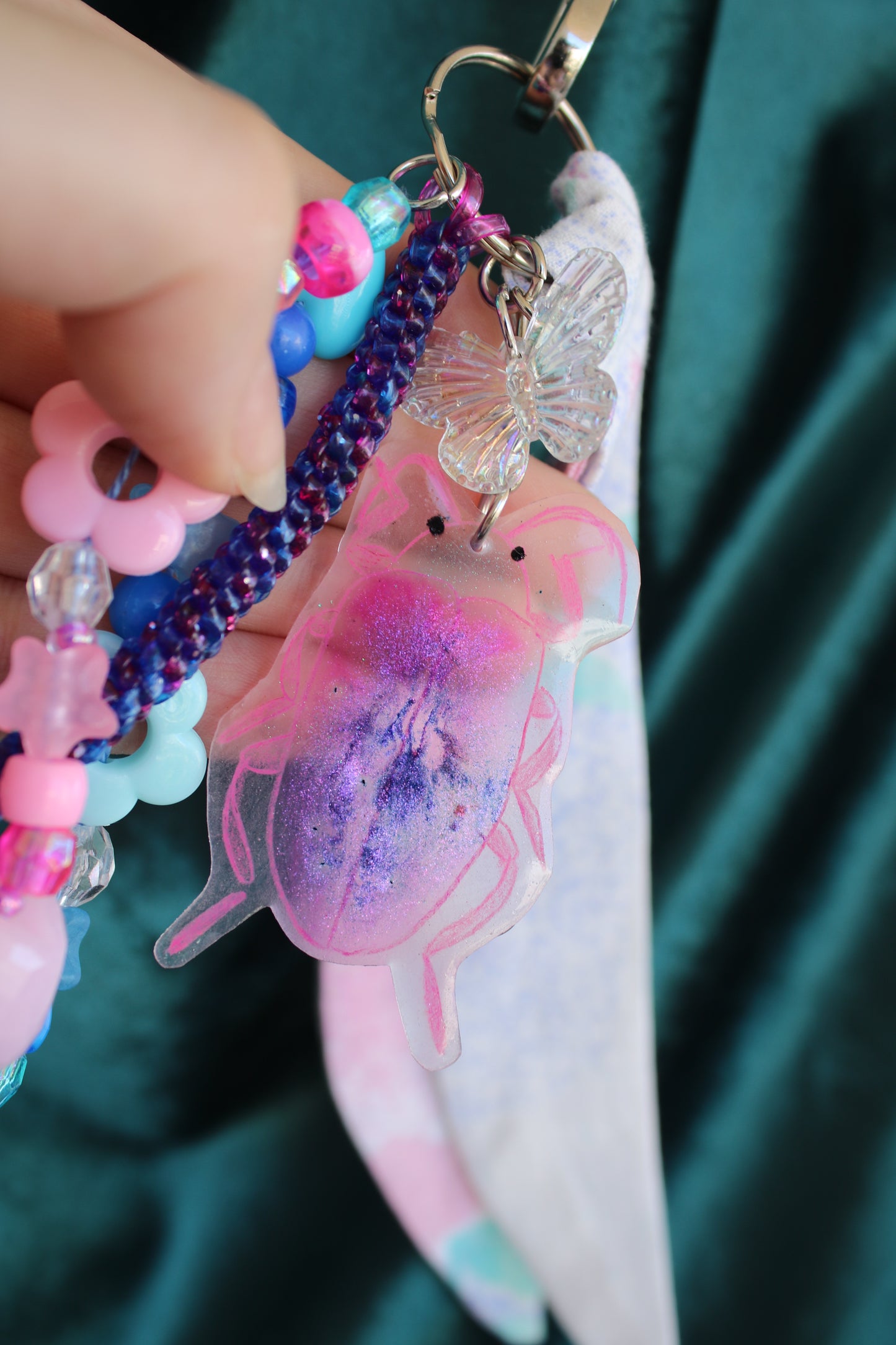 Porte-clés "scarabée violet"