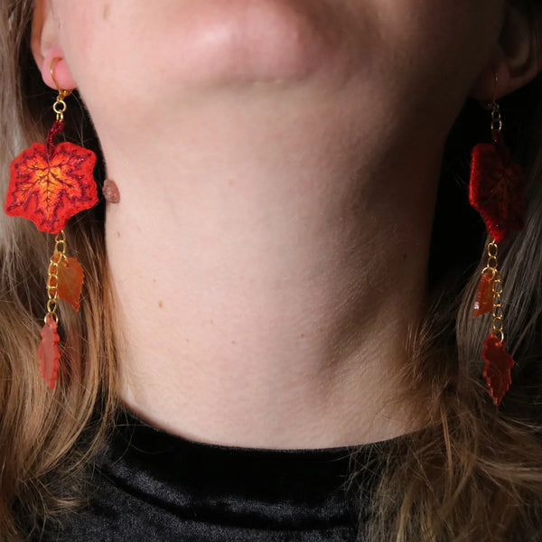 Boucles d'oreilles " envolée d'automne"