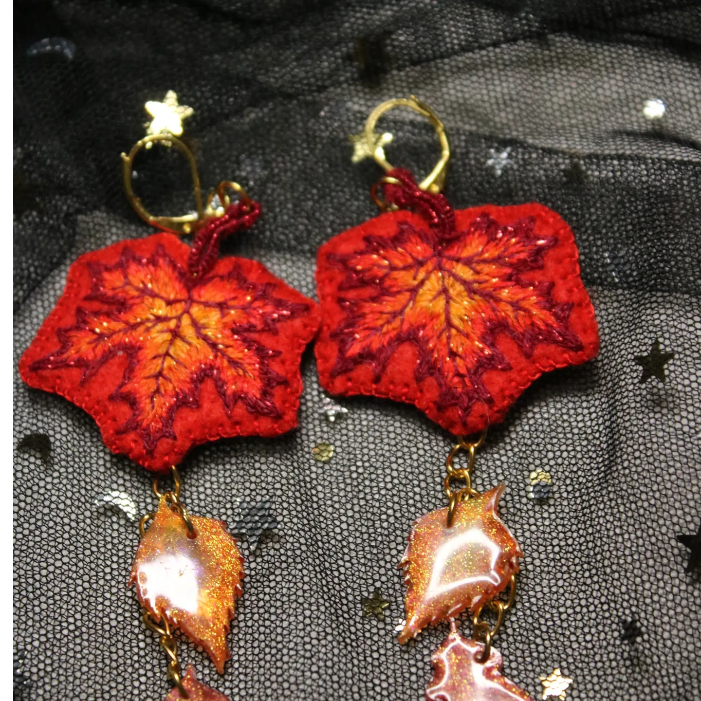 Boucles d'oreilles " envolée d'automne"