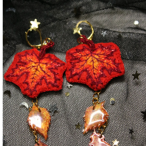 Boucles d'oreilles " envolée d'automne"