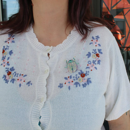 Broche scarabée " Daisy pearl"