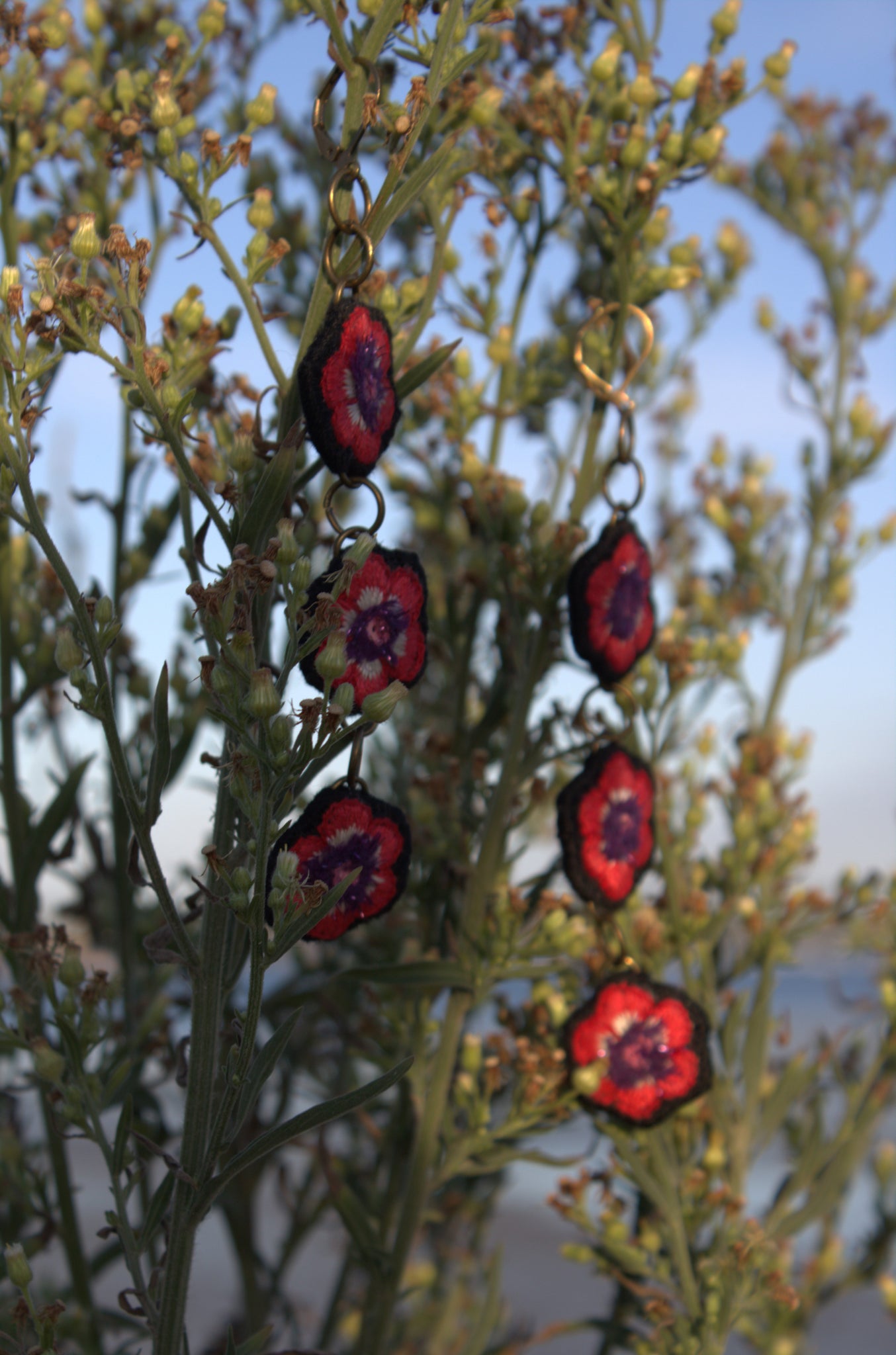 Boucles d'oreilles " Red Cascada"