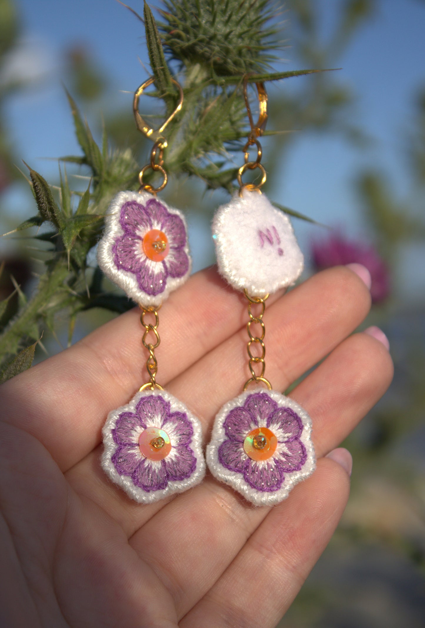 Boucles d'oreilles " Purple Anemone"