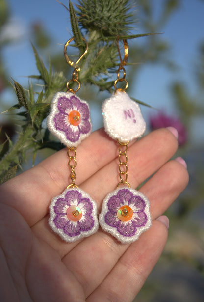 Boucles d'oreilles " Purple Anemone"