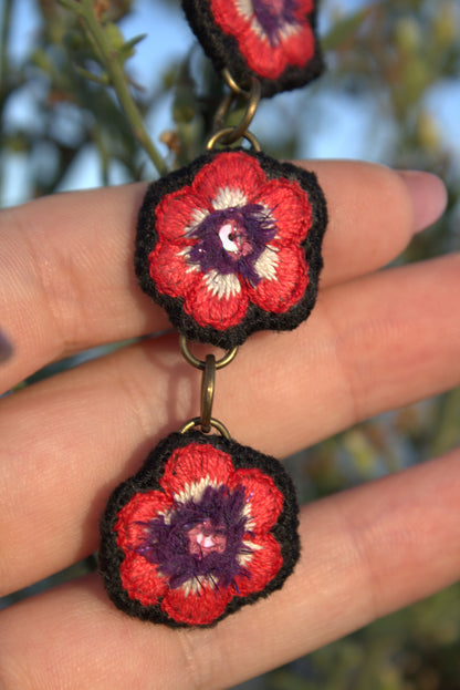 Boucles d'oreilles " Red Cascada"