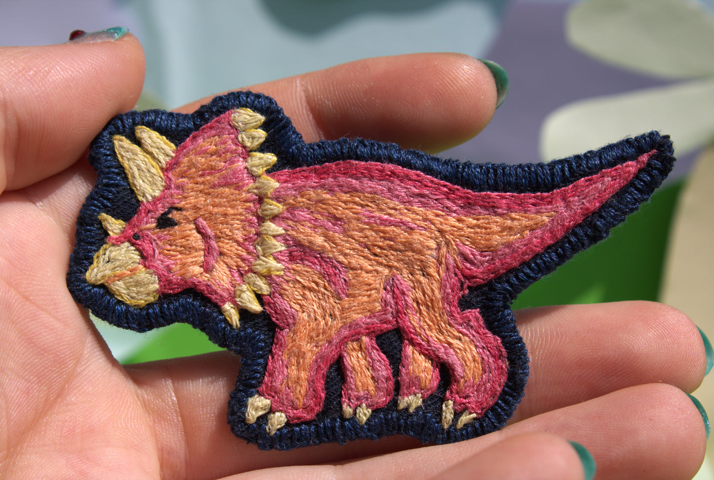 Patch " Coral Triceratop"