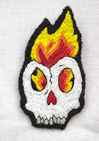 Broderie "Burning Skull"